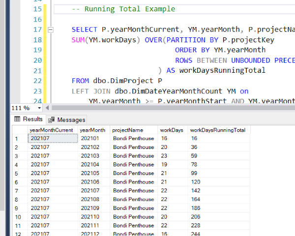 Windows Functions Running Total and Rolling Averages